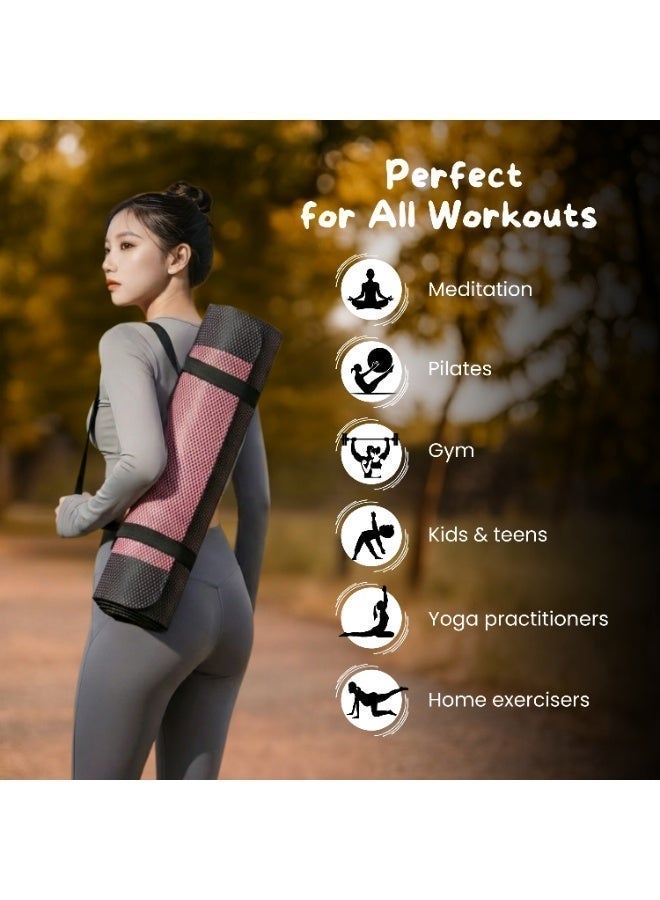 بلا نهاية تقنية ألمانية متميزة مدعومة | سجادة يوجا TPE مقاس 8 مم للتمرين واليوجا والبيلاتيس والتأمل عالية الكثافة مضادة للتمزق ومضادة للتمزق، مثالية | للجنسين مع حقيبة حمل - Image 4